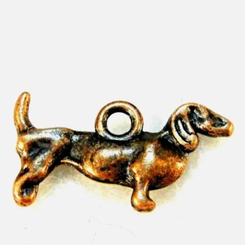 Copper DACHSHUND Dog Charm for DIY Jewelry